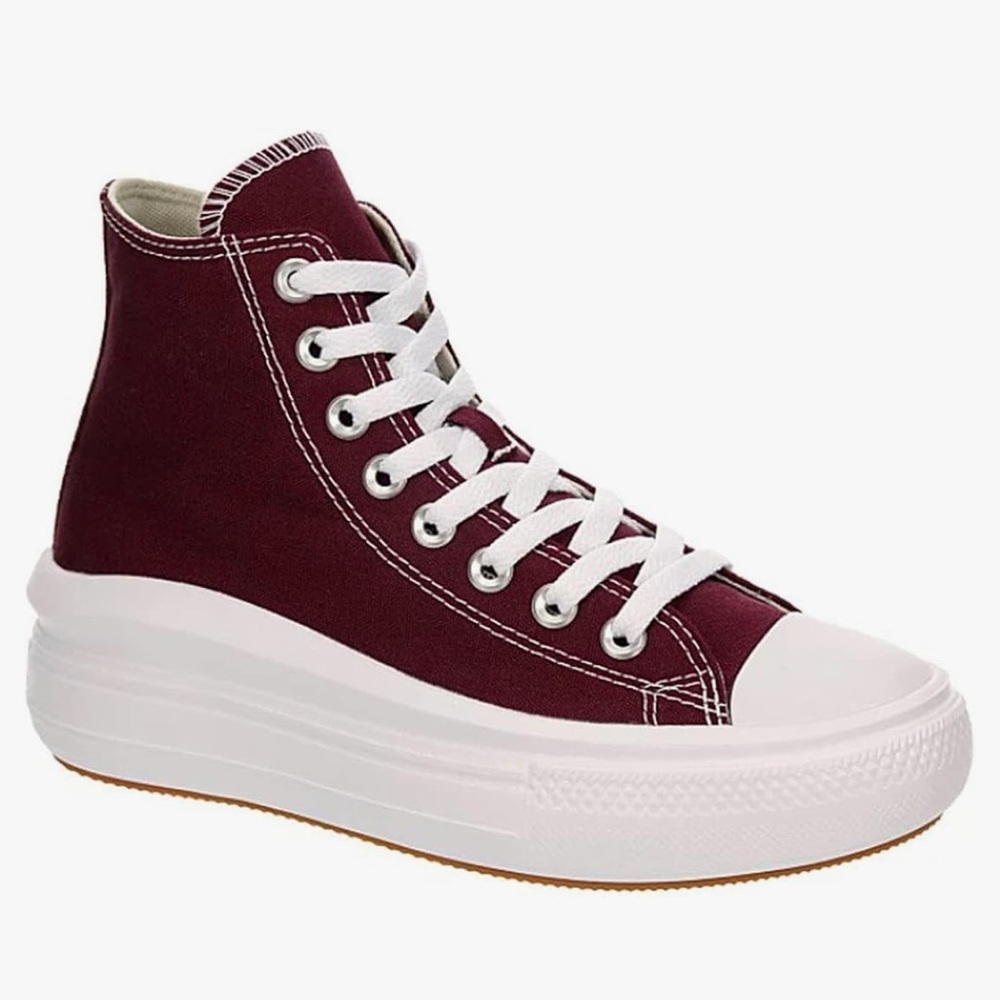 Converse Red and White High-Top Sneakers - Picture 2 of 10